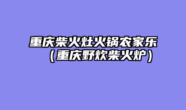 重庆柴火灶火锅农家乐（重庆野炊柴火炉）