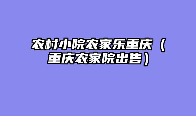 农村小院农家乐重庆（重庆农家院出售）