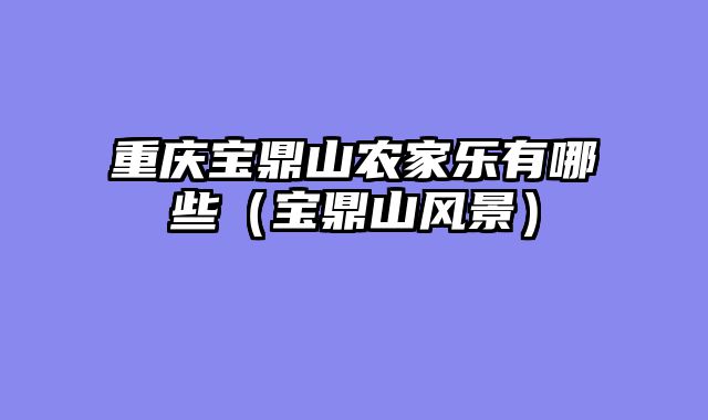 重庆宝鼎山农家乐有哪些（宝鼎山风景）