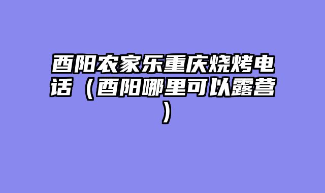 酉阳农家乐重庆烧烤电话（酉阳哪里可以露营）