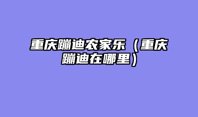 重庆蹦迪农家乐（重庆蹦迪在哪里）