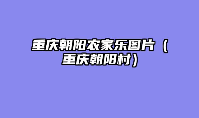 重庆朝阳农家乐图片（重庆朝阳村）