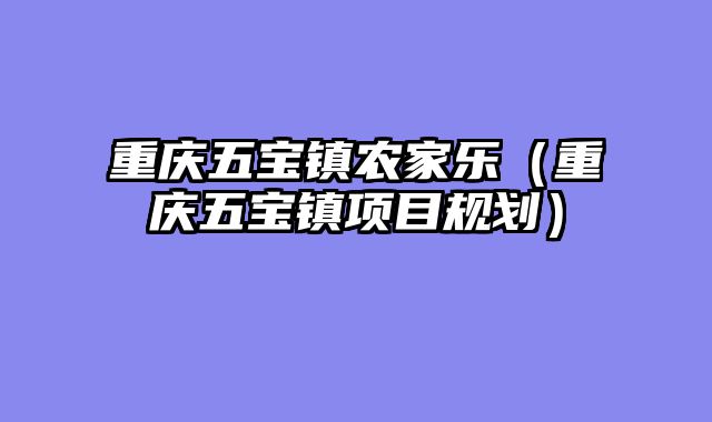 重庆五宝镇农家乐（重庆五宝镇项目规划）