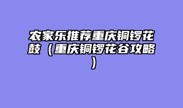 农家乐推荐重庆铜锣花鼓（重庆铜锣花谷攻略）