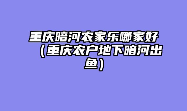 重庆暗河农家乐哪家好（重庆农户地下暗河出鱼）