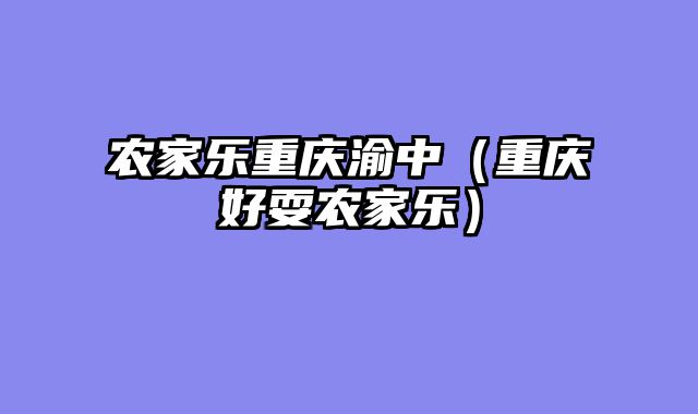 农家乐重庆渝中（重庆好耍农家乐）