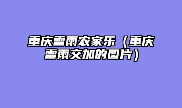 重庆雷雨农家乐（重庆雷雨交加的图片）