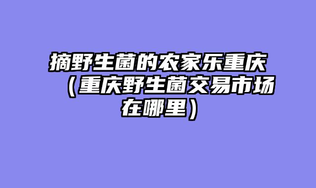 摘野生菌的农家乐重庆（重庆野生菌交易市场在哪里）
