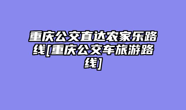 重庆公交直达农家乐路线[重庆公交车旅游路线]