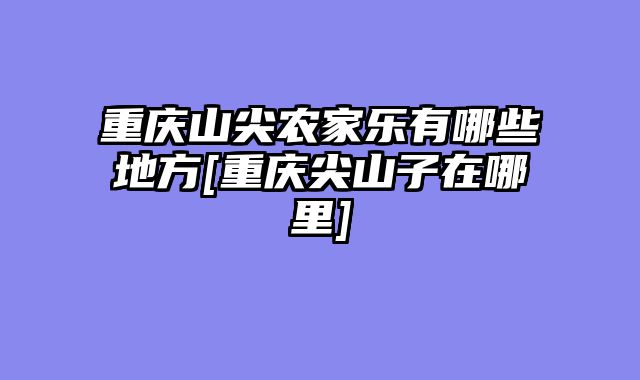 重庆山尖农家乐有哪些地方[重庆尖山子在哪里]