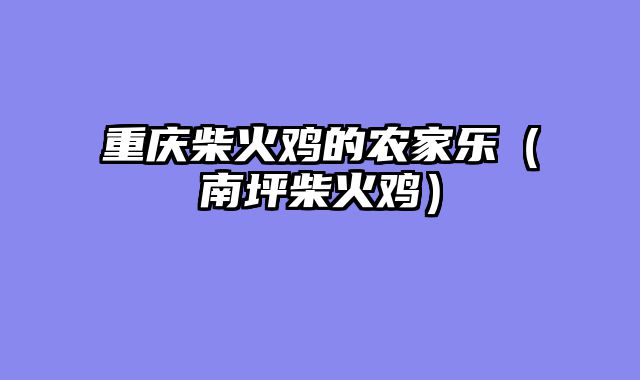 重庆柴火鸡的农家乐（南坪柴火鸡）