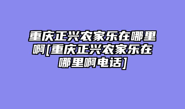 重庆正兴农家乐在哪里啊[重庆正兴农家乐在哪里啊电话]