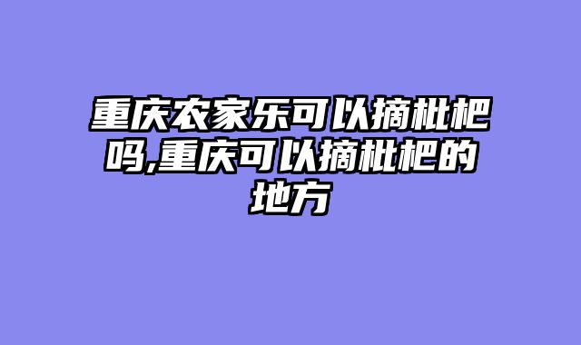 重庆农家乐可以摘枇杷吗,重庆可以摘枇杷的地方