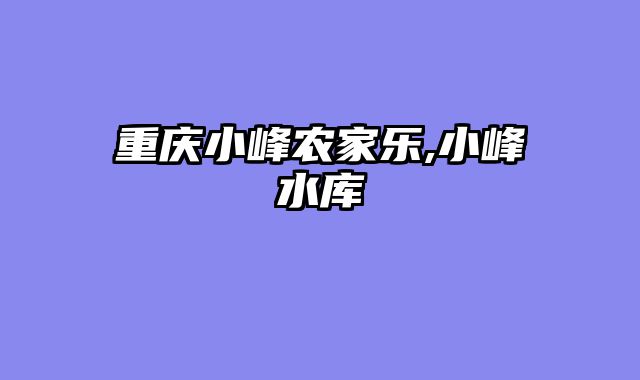 重庆小峰农家乐,小峰水库