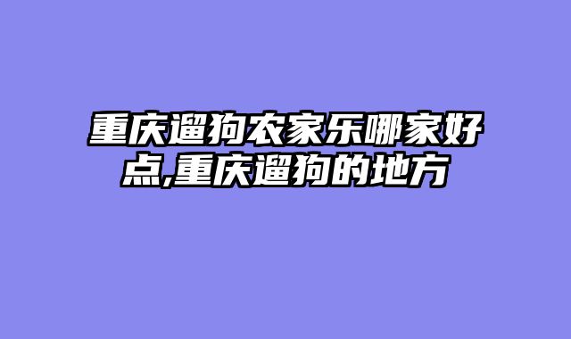 重庆遛狗农家乐哪家好点,重庆遛狗的地方