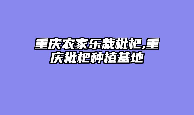 重庆农家乐栽枇杷,重庆枇杷种植基地