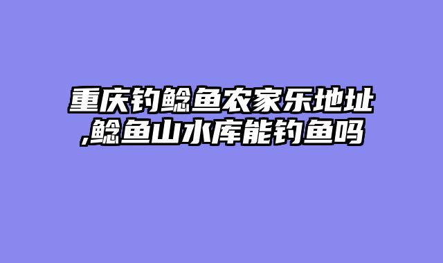 重庆钓鲶鱼农家乐地址,鲶鱼山水库能钓鱼吗