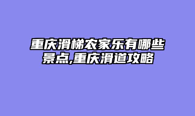 重庆滑梯农家乐有哪些景点,重庆滑道攻略