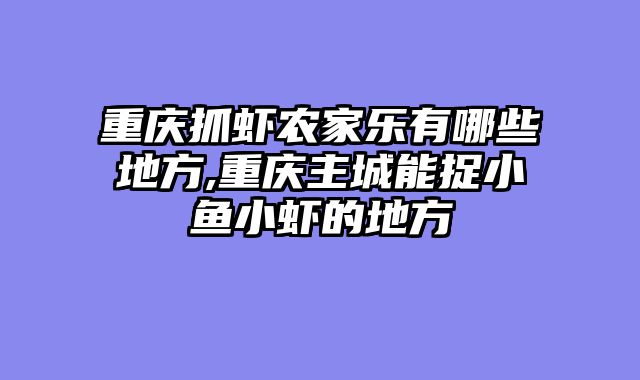 重庆抓虾农家乐有哪些地方,重庆主城能捉小鱼小虾的地方
